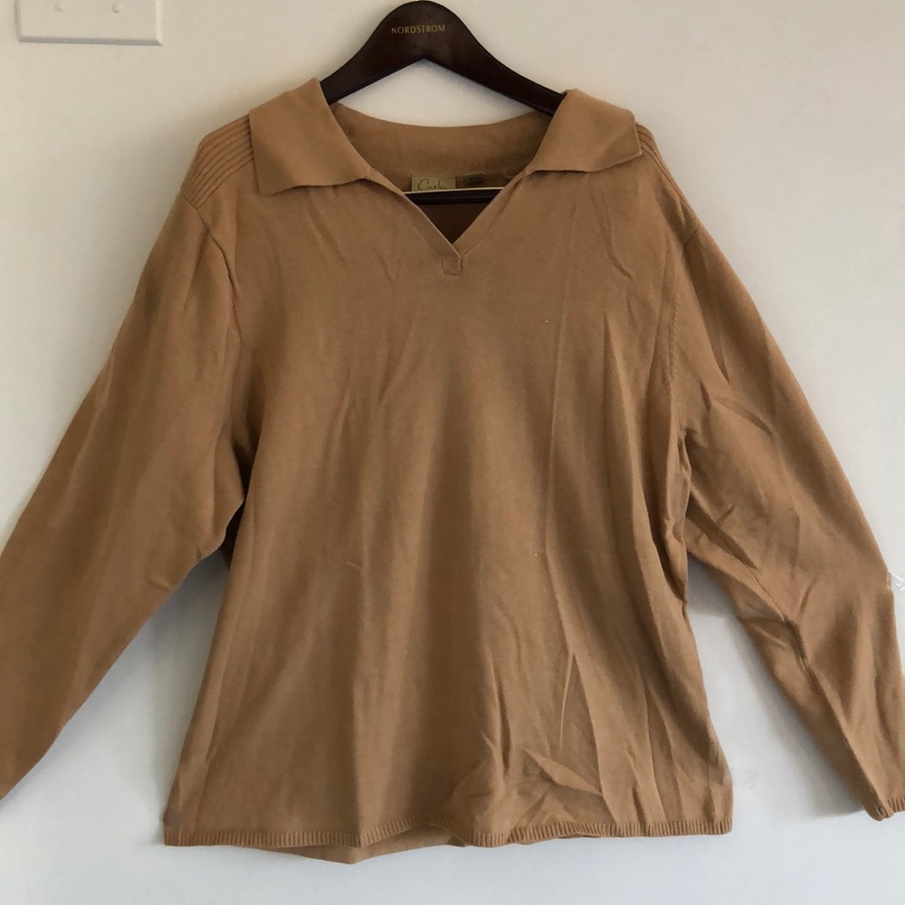 Caslon Collared Beige Sweater